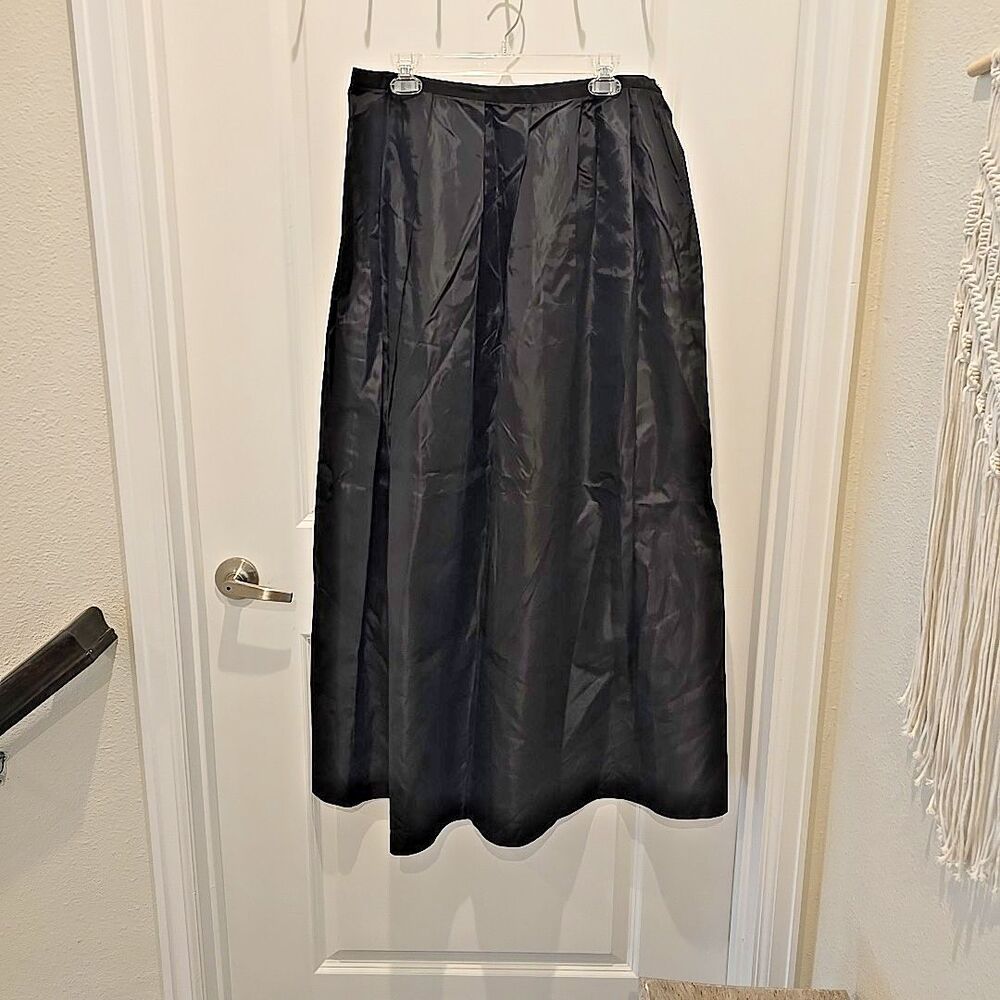 NWT Vintage Versailles New York A Line Maxi Black Acetate Formal Skirt Size 16